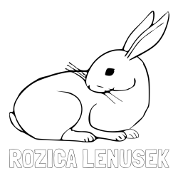 Online izdelana pobarvanka - Pobarvanka imena ROŽICA LENUŠEK in pobarvanka zajčka, ki je nekaj opazil
