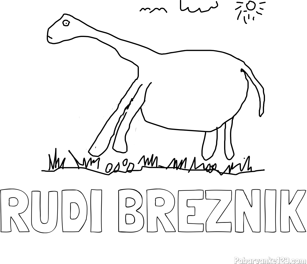 Pobarvanka imena RUDI BREZNIK in DINOO