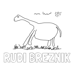 Online izdelana pobarvanka - Pobarvanka imena RUDI BREZNIK in DINOO