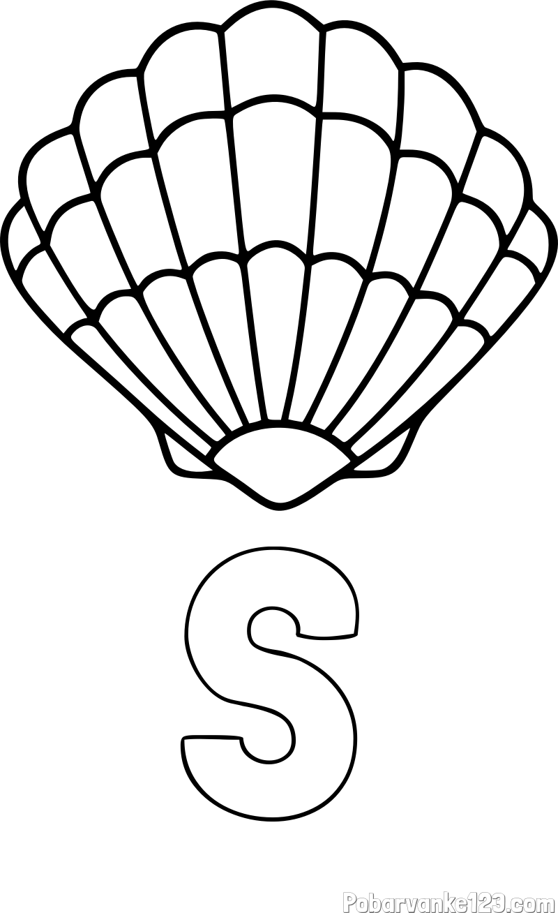 Pobarvanka imena Š in pobarvanka školjke