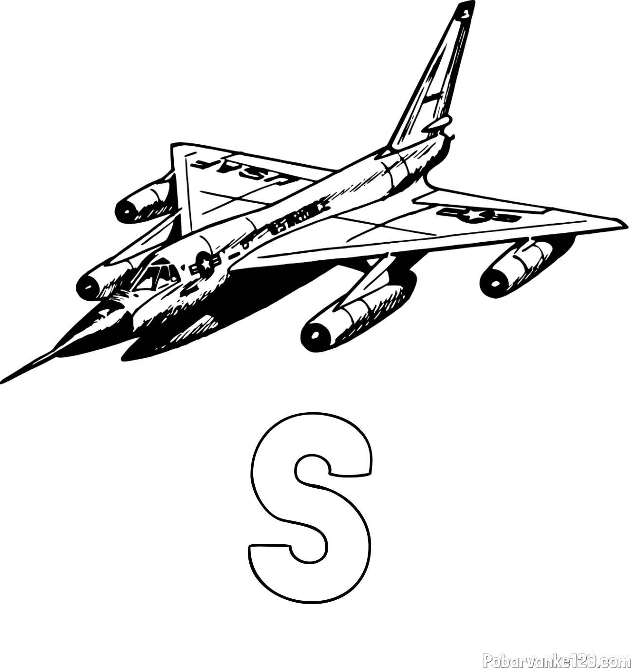 Pobarvanka imena Š in pobarvanka vojaškega lovca