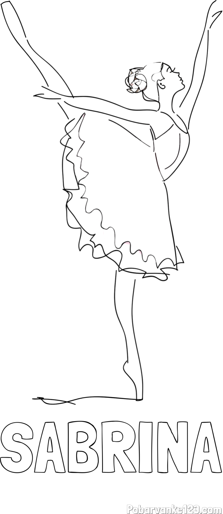 Pobarvanka imena SABRINA in pobarvanka ljubke baletke