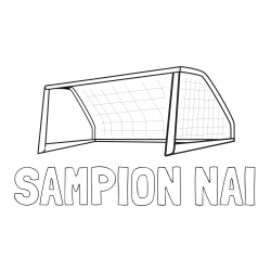 Online izdelana pobarvanka - Pobarvanka imena ŠAMPION NAI in pobarvanka nogometnega gola