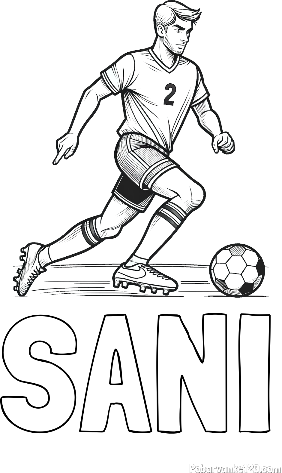 Pobarvanka imena SANI in pobarvanka nogometaša