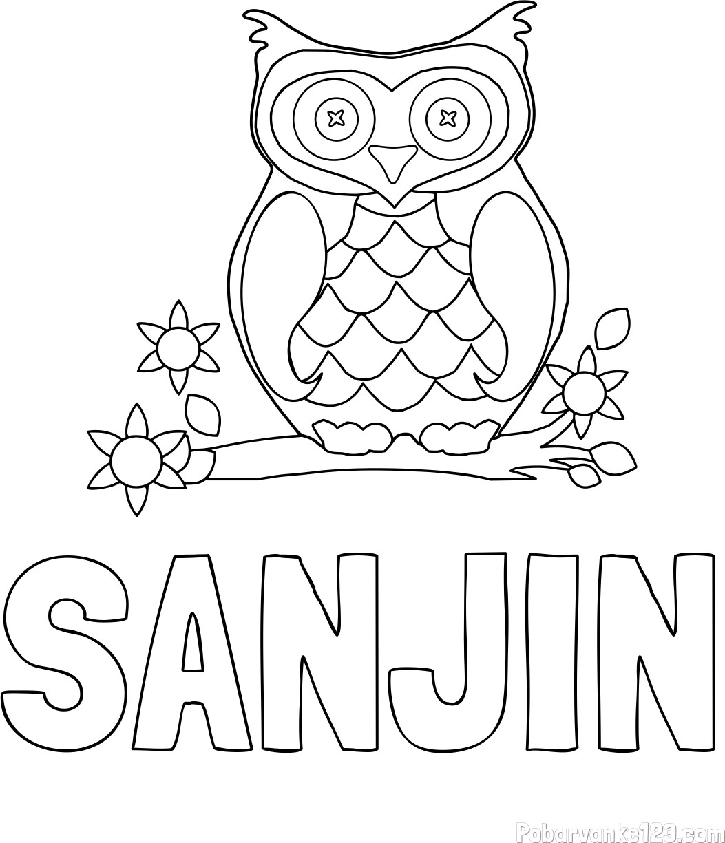 Pobarvanka imena SANJIN