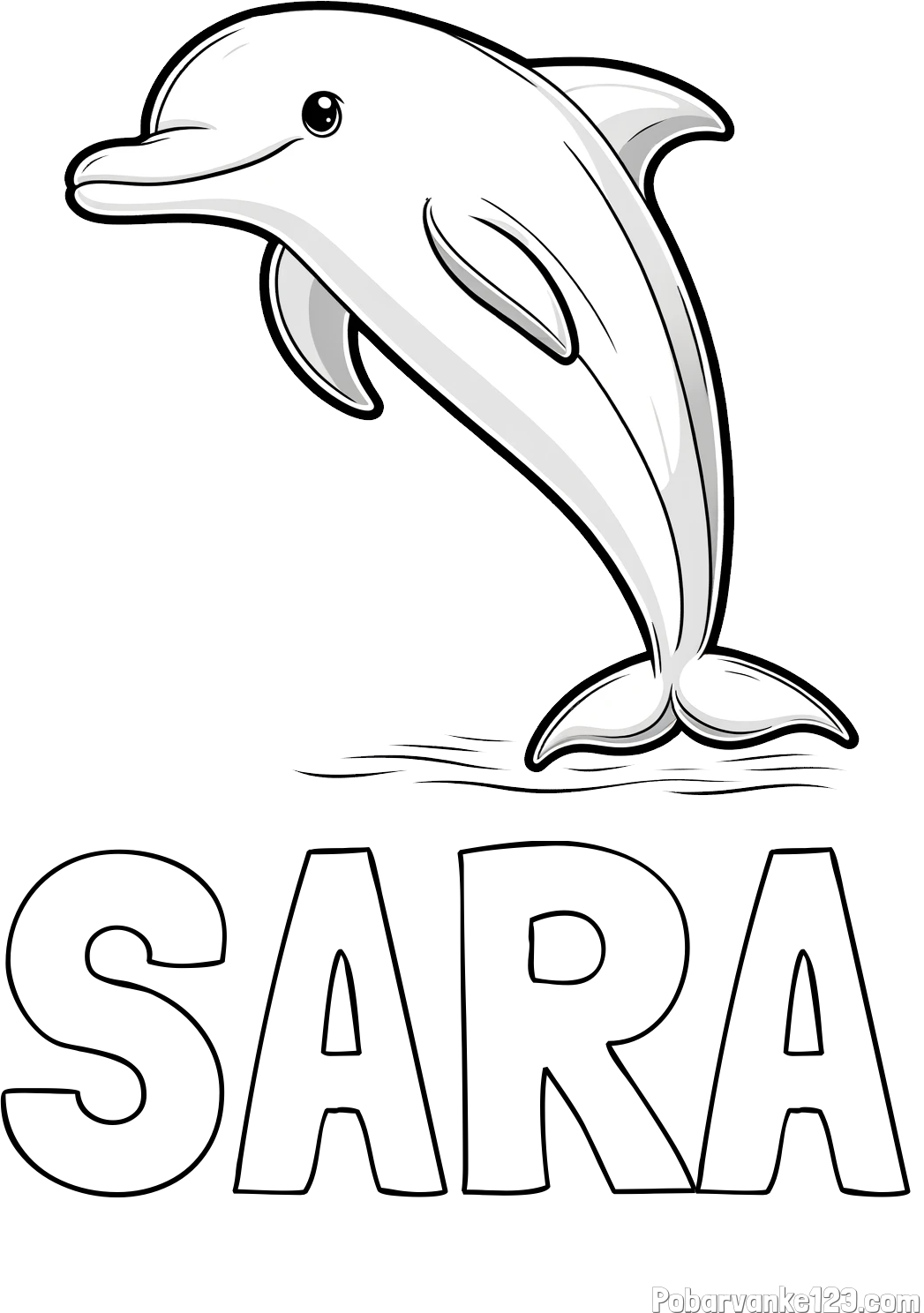 Pobarvanka imena SARA in pobarvanka delfina