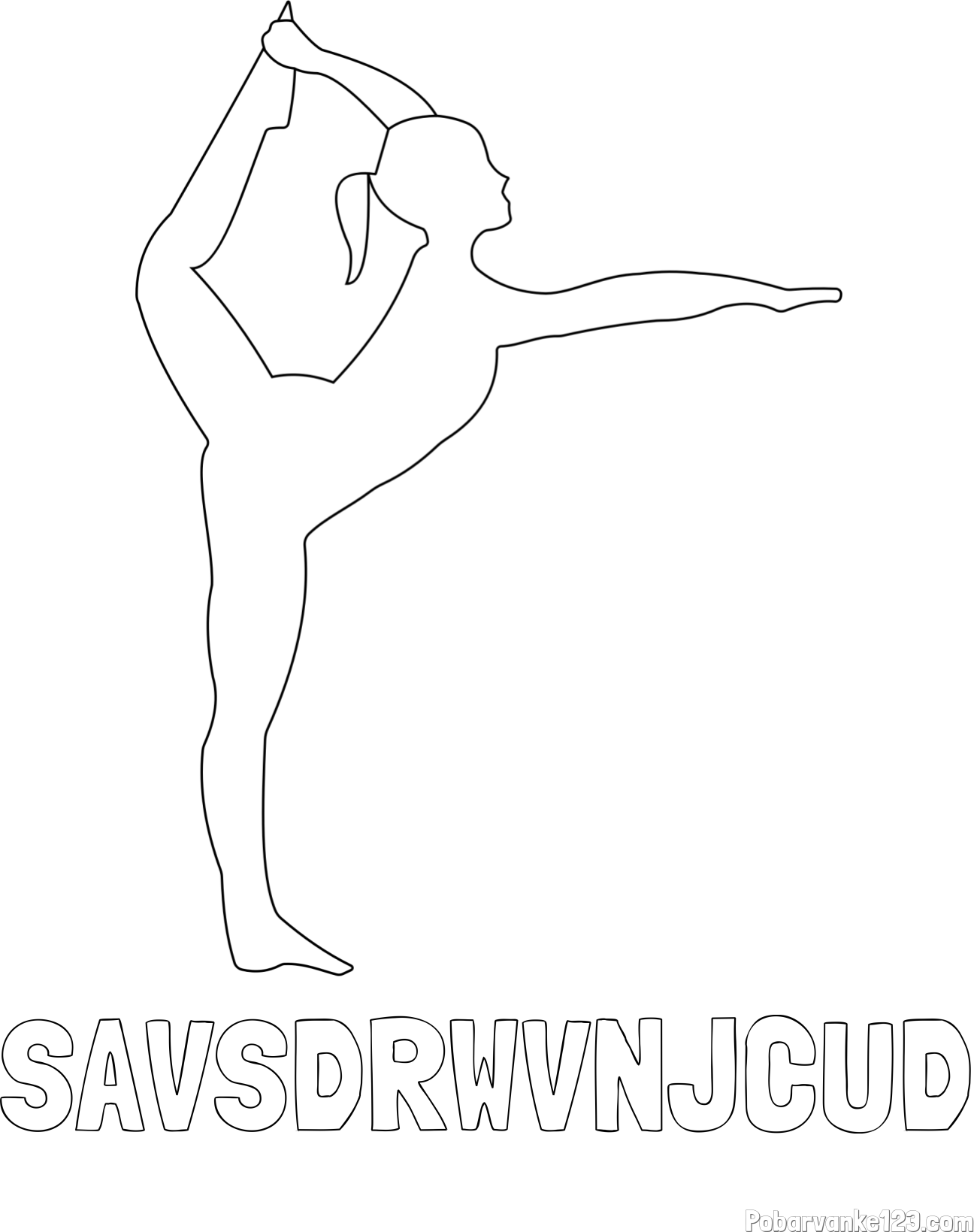 Pobarvanka imena SAVSDRWVNJCUD in pobarvanka baletke med ogrevanjem