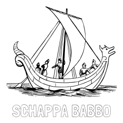 Online izdelana pobarvanka - Pobarvanka imena SCHAPPA BABBO in pobarvanka majhne ladje