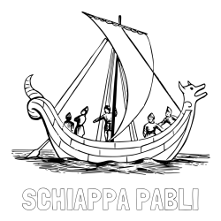 Online izdelana pobarvanka - Pobarvanka imena SCHIAPPA PABLI in pobarvanka majhne ladje