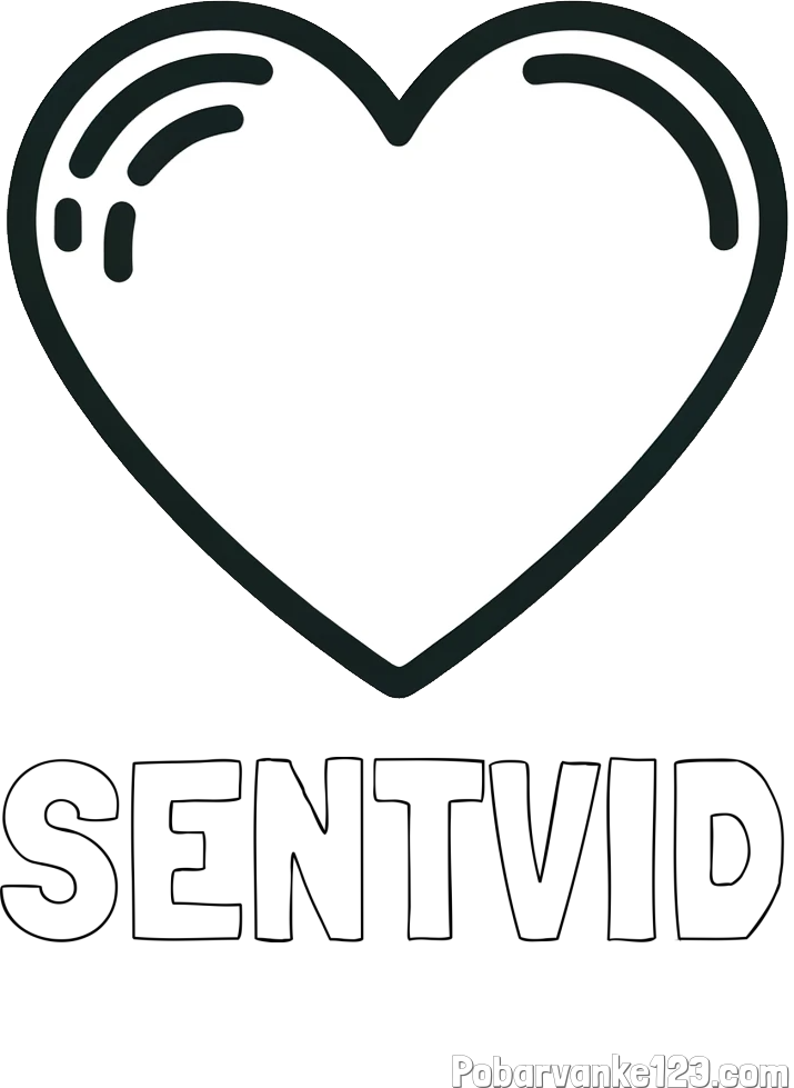 Pobarvanka imena ŠENTVID in pobarvanka lepega srčka