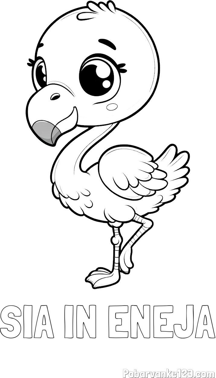 Pobarvanka imena SIA IN ENEJA in otroška pobarvanka flaminga