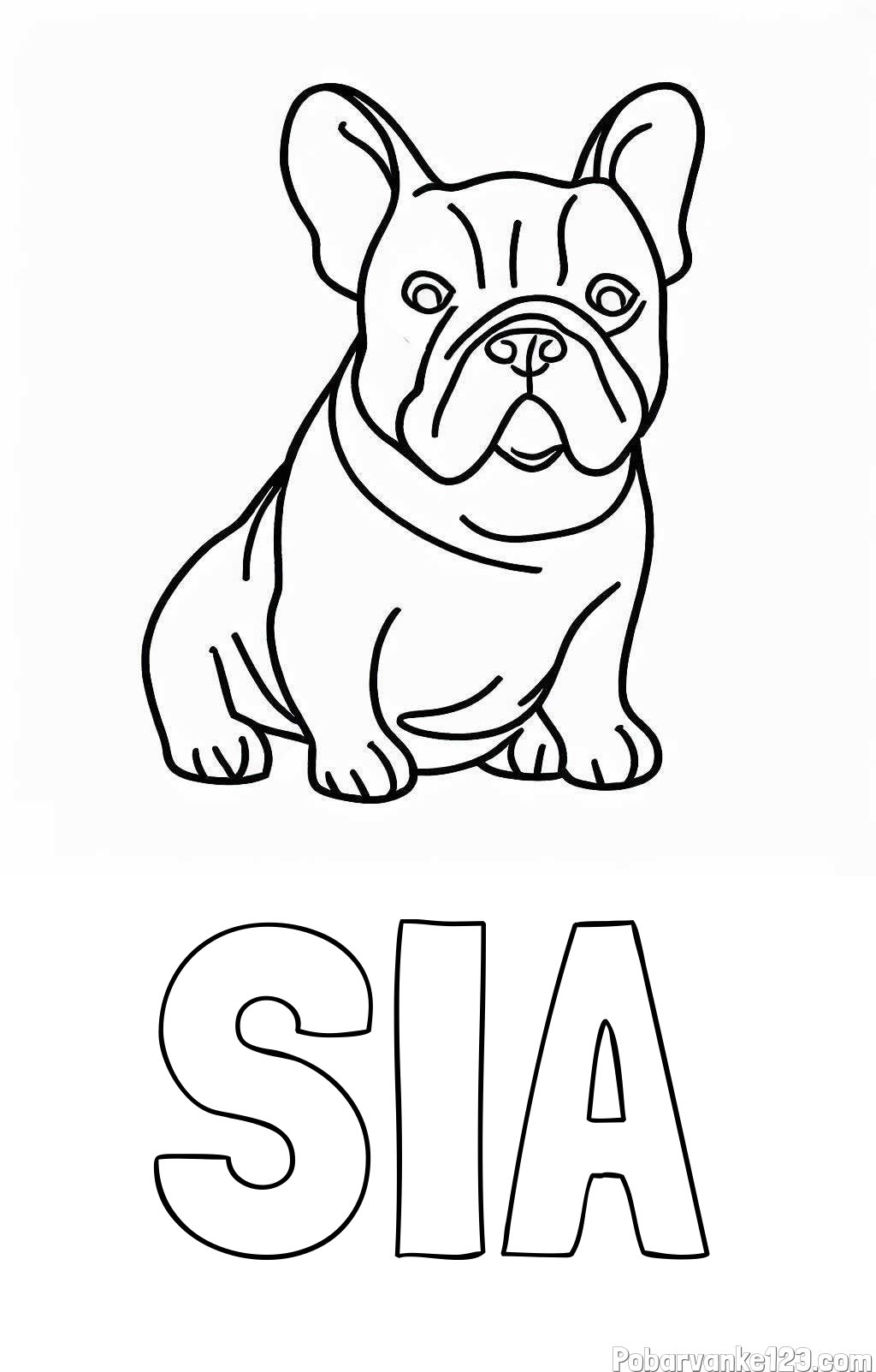 Pobarvanka imena SIA in pobarvanka francoskega buldoga