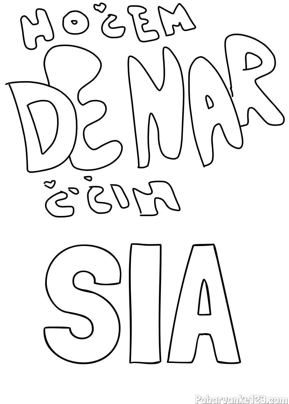 Pobarvanka imena SIA in pobarvanka Hočem denar 💲