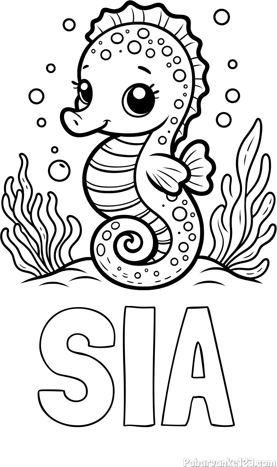 Pobarvanka imena SIA in pobarvanka morskega konjička