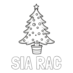 Online izdelana pobarvanka - Pobarvanka imena SIA RAC in pobarvanka lepe božične smrečice