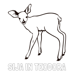 Online izdelana pobarvanka - Pobarvanka imena SIJA IN TEODORA in pobarvanka mladega jelenčka