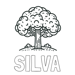 Online izdelana pobarvanka - Pobarvanka imena SILVA in pobarvanka drevesa
