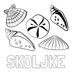 Online izdelana pobarvanka - Pobarvanka imena ŠKOLJKE in pobarvanka različnih školjk
