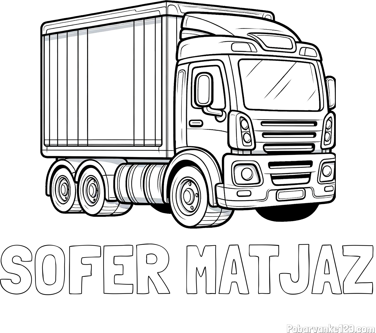 Pobarvanka imena ŠOFER MATJAŽ in pobarvanka velikega tovornjaka