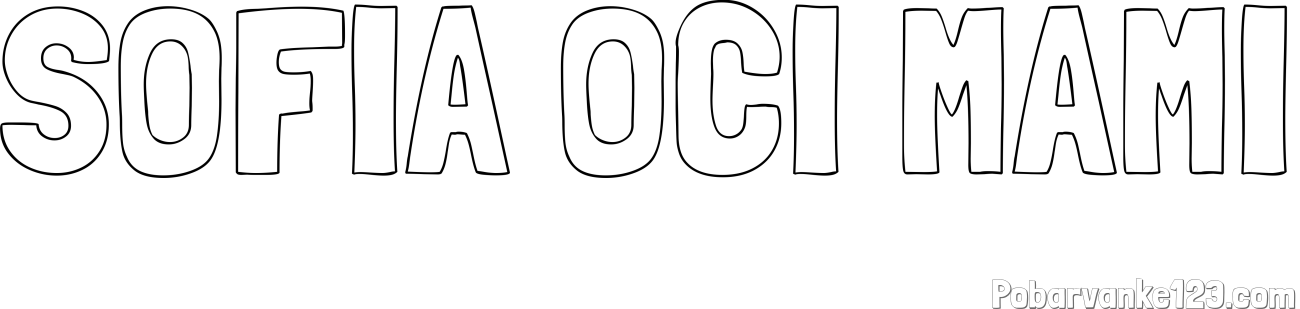 Pobarvanka imena SOFIA OČI MAMI