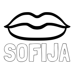 Online izdelana pobarvanka - Pobarvanka imena SOFIJA in otroška pobarvanka ustnic