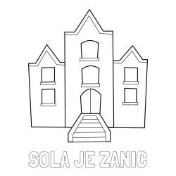 Online izdelana pobarvanka - Pobarvanka imena ŠOLA JE ZANIČ in pobarvanka šole