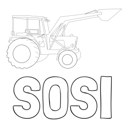 Online izdelana pobarvanka - Pobarvanka imena ŠOŠI in traktor 2