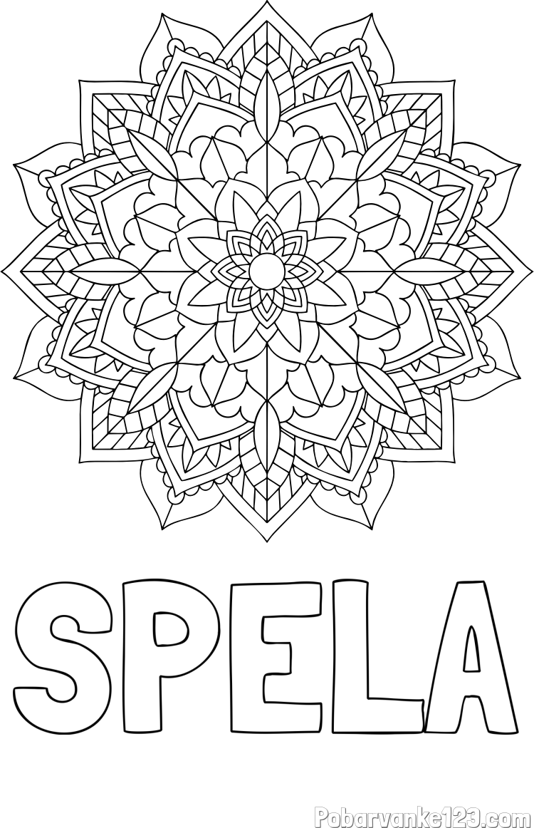 Pobarvanka imena ŠPELA in Čudovita pobarvanka mendale