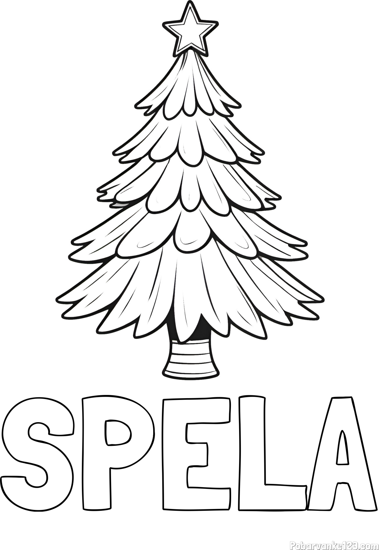 Pobarvanka imena ŠPELA in pobarvanka božične smreke z zvezdo
