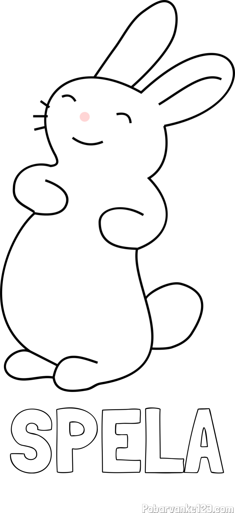 Pobarvanka imena ŠPELA in pobarvanka nasmejanega zajčka
