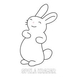 Online izdelana pobarvanka - Pobarvanka imena ŠPELA KRAMAR in pobarvanka nasmejanega zajčka