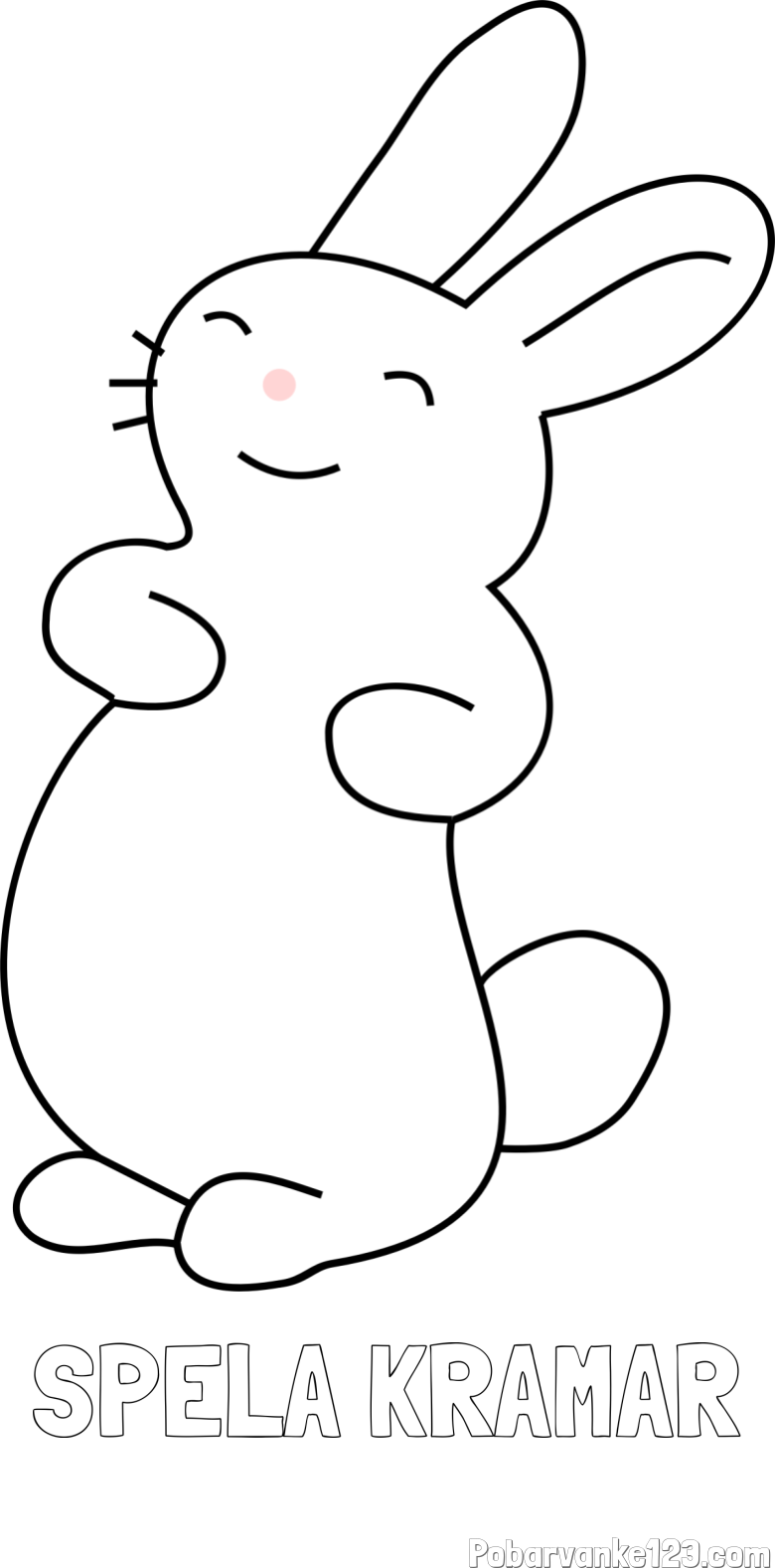 Pobarvanka imena ŠPELA KRAMAR in pobarvanka nasmejanega zajčka