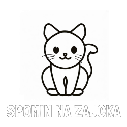 Online izdelana pobarvanka - Pobarvanka imena SPOMIN NA ZAJČKA in pobarvanka prikupne mucke