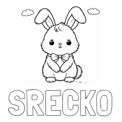 Online izdelana pobarvanka - Pobarvanka imena SREČKO in pobarvanka prikupnega zajčka