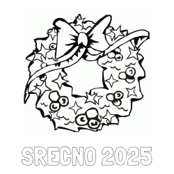 Online izdelana pobarvanka - Pobarvanka imena SREČNO 2025 in pobarvanka lepega adventnega venčka