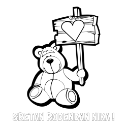 Online izdelana pobarvanka - Pobarvanka imena SRETAN ROĐENDAN NIKA ! in pobarvanka prikupnega medvedka