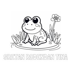Online izdelana pobarvanka - Pobarvanka imena SRETAN ROĐENDAN TINA in pobarvanka žabe