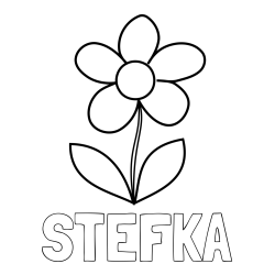 Online izdelana pobarvanka - Pobarvanka imena ŠTEFKA in otroška pobarvanka rože