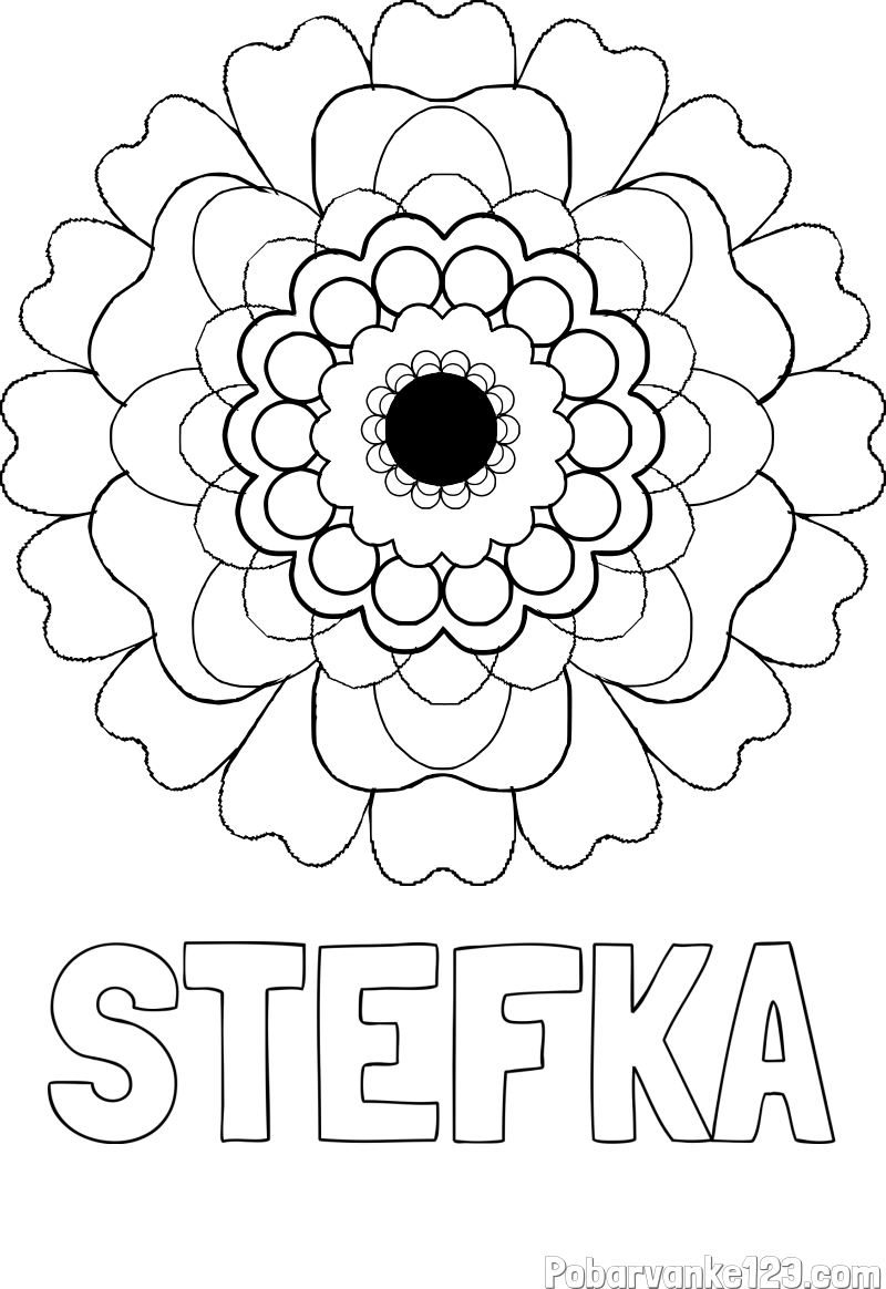 Pobarvanka imena ŠTEFKA in pobarvanka rože