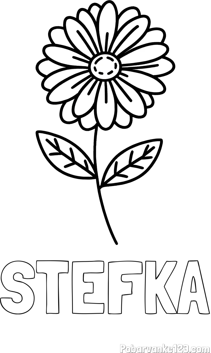 Pobarvanka imena ŠTEFKA in pobarvanka rožice