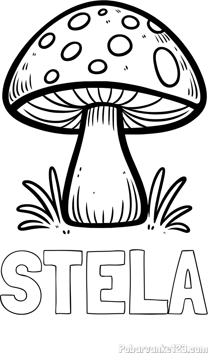 Pobarvanka imena STELA in pobarvanka gobe