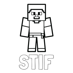 Online izdelana pobarvanka - Pobarvanka imena STIF in pobarvanka Minecraft figurice