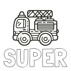 Pobarvanka imena SUPER in pobarvanka gasilski avto