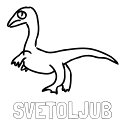 Online izdelana pobarvanka - Pobarvanka imena SVETOLJUB in pobarvanka žalostnega dinozavra
