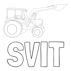 Pobarvanka imena SVIT in traktor 2