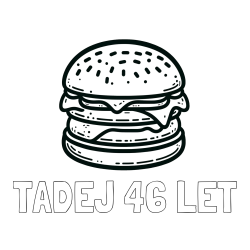 Online izdelana pobarvanka - Pobarvanka imena TADEJ 46 LET in preprosta pobarvanka hamburgerja