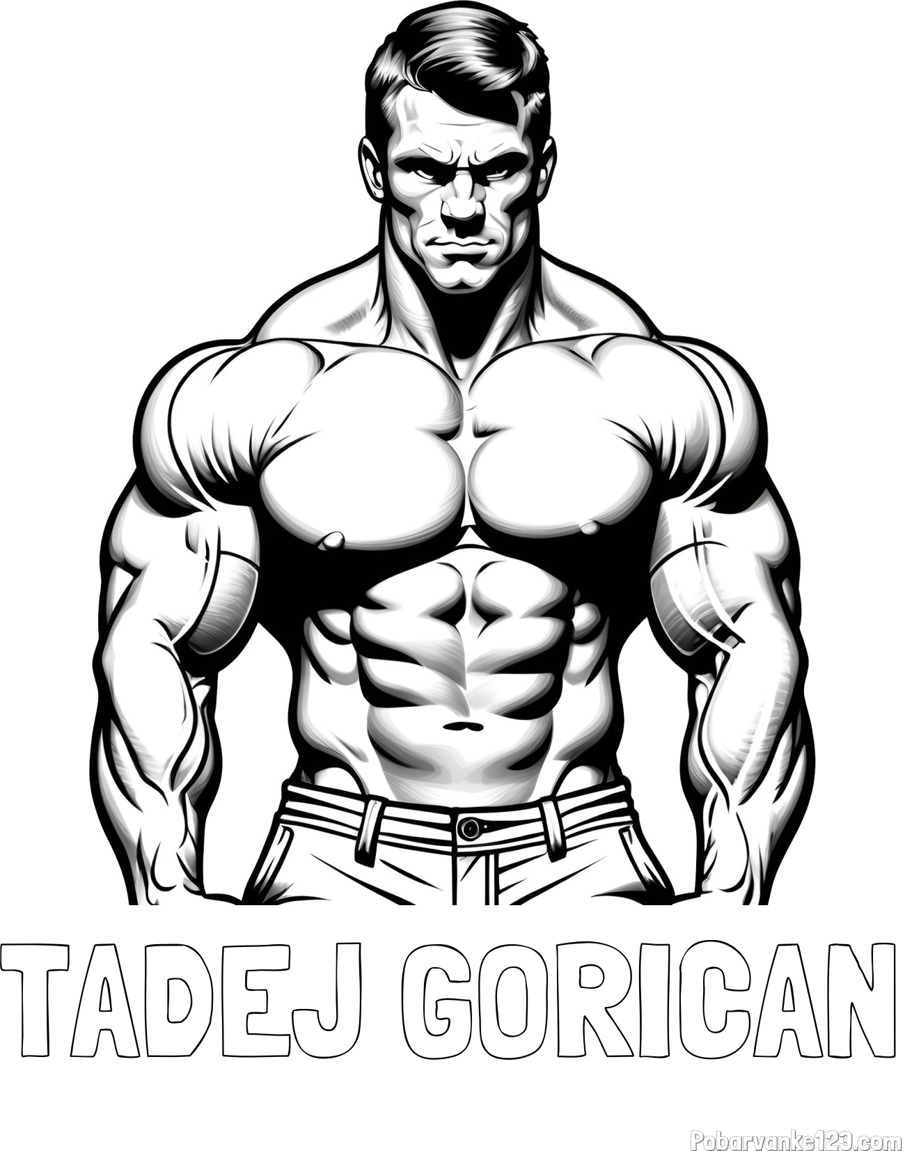 Pobarvanka imena TADEJ GORIČAN in pobarvanka bodybuilder-ja