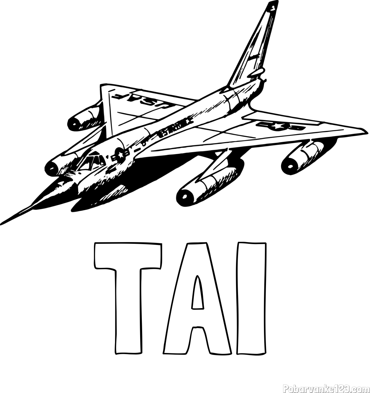 Pobarvanka imena TAI in pobarvanka vojaškega lovca