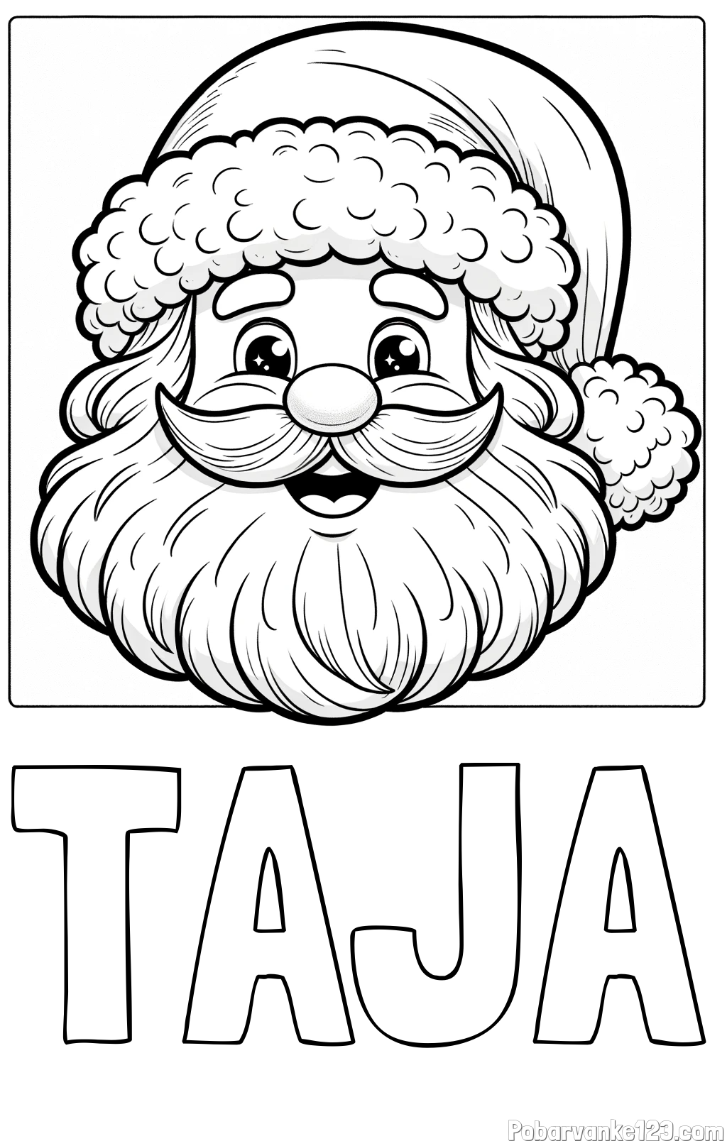 Pobarvanka imena TAJA in pobarvanka nasmejanega Božička