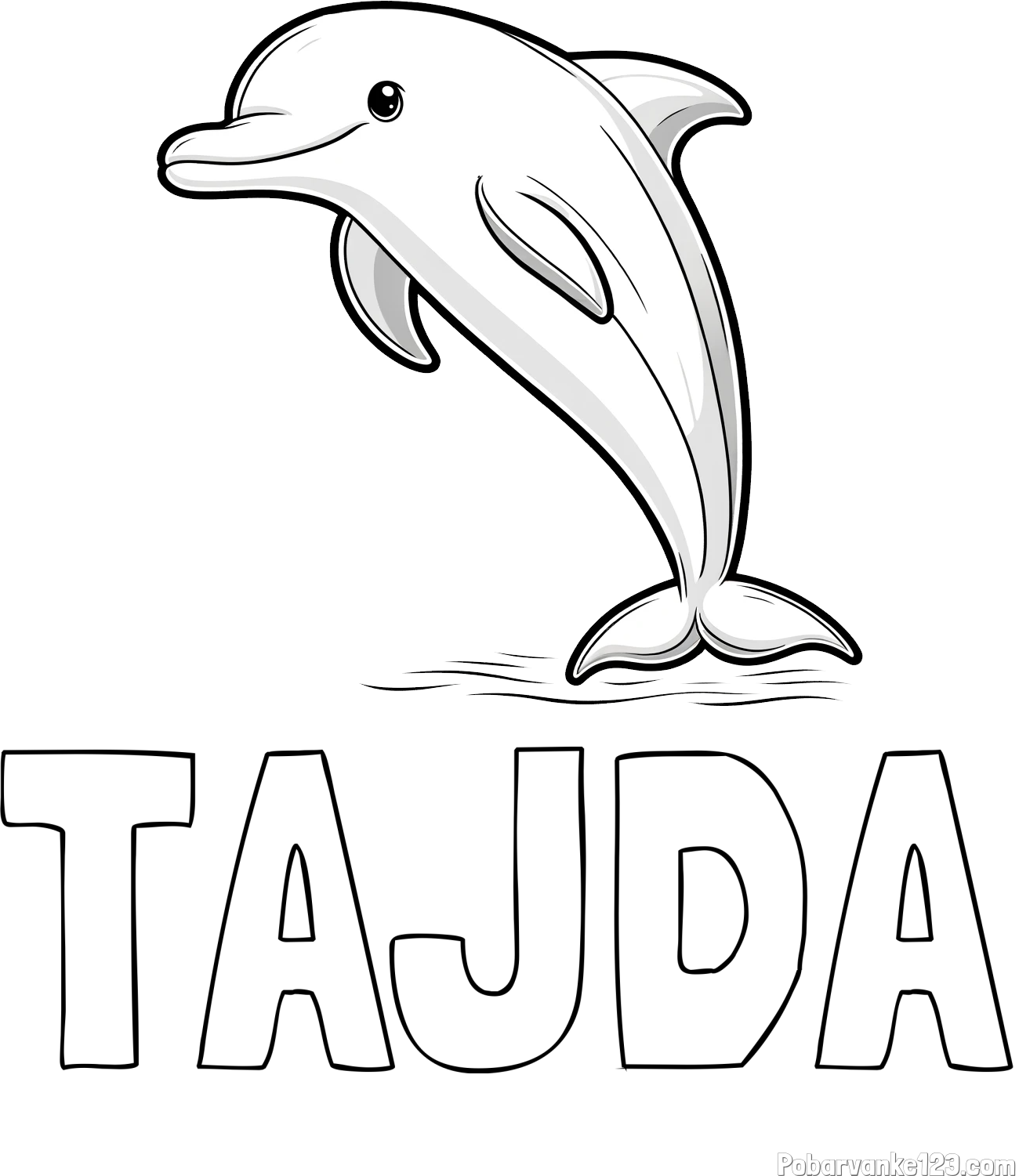 Pobarvanka imena TAJDA in pobarvanka delfina